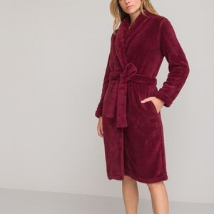 LA REDOUTE COLLECTIONS - Kamerjas - Bordeaux - Fleece Tricot - Sjaalkraag, Lange Mouwen