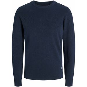 Tricot trui met ronde hals en knoopsluiting JACK & JONES. Katoen materiaal. Maten M. Blauw kleur