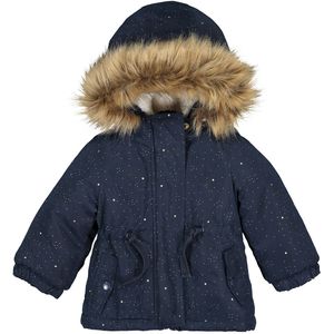 Bedrukte warme parka met kap LA REDOUTE COLLECTIONS. Polyester materiaal. Maten 3 mnd - 60 cm. Blauw kleur