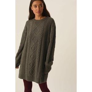 DES PETITS HAUTS - DORIANE - Korte Jurk - Antraciet - Wolmix