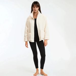 Homewear vest in sherpa LA REDOUTE COLLECTIONS. Fleece tricot materiaal. Maten S. Wit kleur