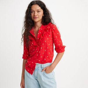 Bedrukt hemd Carina LEVI'S. Linnen materiaal. Maten XS. Rood kleur