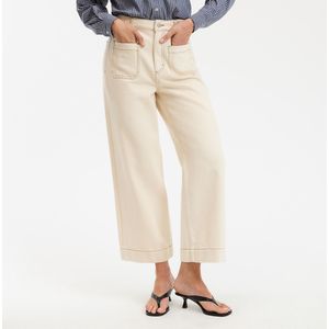 LA REDOUTE COLLECTIONS - Wijde Denim Jeans - Beige - Hoge Taille - 7/8