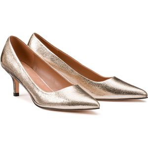 Metallic pumps, naaldhak LA REDOUTE COLLECTIONS PLUS. Synthetisch materiaal. Maten 43. Goudkleur kleur