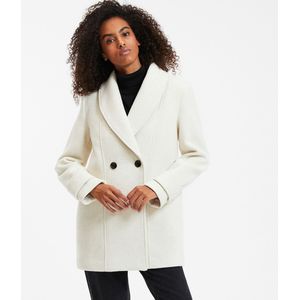 Halflange caban met knoopsluiting, volop winter LA REDOUTE COLLECTIONS. Polyester materiaal. Maten 52 FR - 50 EU. Wit kleur