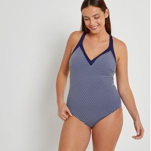 LA REDOUTE COLLECTIONS PLUS - Badpak - Blauw/Wit - Foulard - Grafisch Motief