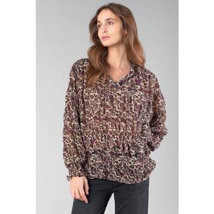 LE TEMPS DES CERISES - Blouse - Kastanje - Lange Mouwen - Opstaande Kraag