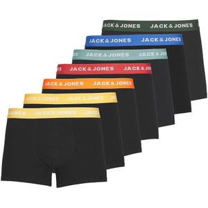 Set van 7 effen boxershorts Jactivo JACK & JONES. Katoen materiaal. Maten XL. Zwart kleur