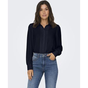 Soepele blouse, plissé vooraan JDY. Polyester materiaal. Maten M. Blauw kleur