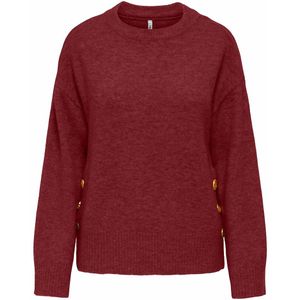Only - ONLRENE LIFE LS BUTTON O-NECK CC KNT - Gebreide Trui - Cabernet
