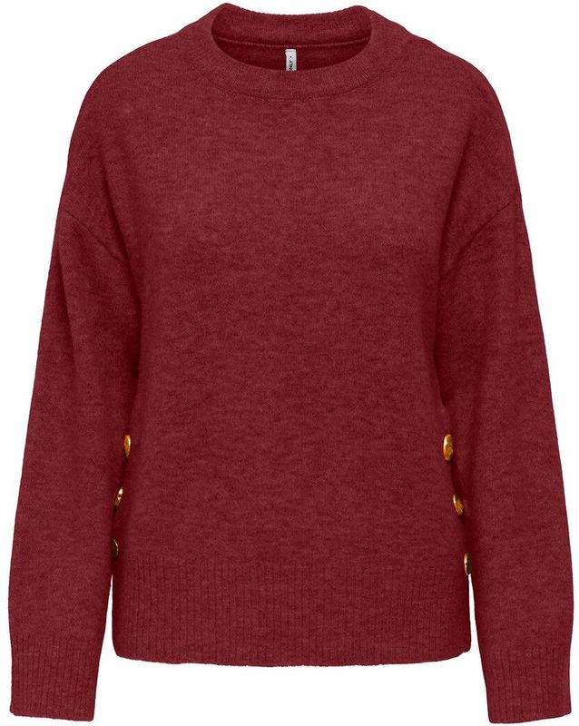 Only - ONLRENE LIFE LS BUTTON O-NECK CC KNT - Gebreide Trui - Cabernet