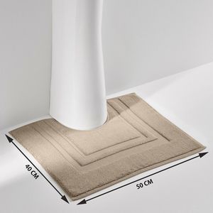 Badmat, voor aan WC/lavabo 1100g/m2, Zavara LA REDOUTE INTERIEURS.  materiaal. Maten 40 x 50 cm. Beige kleur
