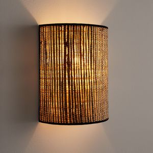 Wandlamp in raffia, Lisoa LA REDOUTE INTERIEURS. Raffia materiaal. Maten één maat. Beige kleur