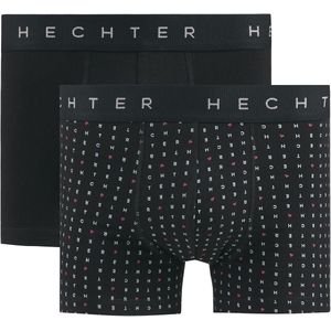 Set van 2 boxershorts, 1 effen + 1 bedrukt DANIEL HECHTER LINGERIE. Katoen materiaal. Maten XL. Zwart kleur