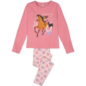 Pyjama Spirit, broek met print met pailletten SPIRIT. Katoen materiaal. Maten 8 jaar - 126 cm. Roze kleur
