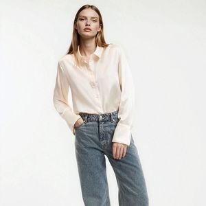 LA REDOUTE COLLECTIONS - Hemd - Ivoor - Lange Mouwen - Zijde