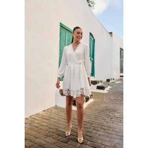 LA PETITE ÉTOILE - RIVER - Korte Wikkeljurk - Wit - Viscose Materiaal