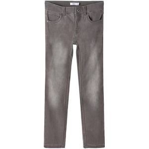 Slim jeans NAME IT. Katoen materiaal. Maten 13 jaar - 153 cm. Grijs kleur