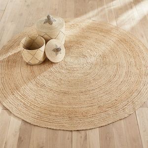 Rond vloerkleed Ø250 cm in jute, handgevlochten, Hempy AM.PM. Jute materiaal. Maten één maat. Beige kleur