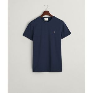 Slim T-shirt in piqué GANT. Katoen materiaal. Maten M. Blauw kleur