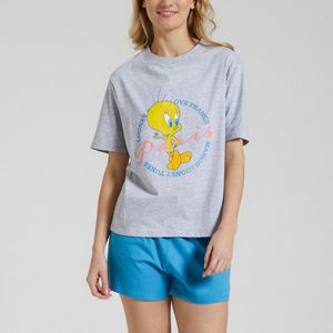 LOONEY TUNES - Titi - Pyjashort - Mêleegrijs/Blauw - Jersey materiaal