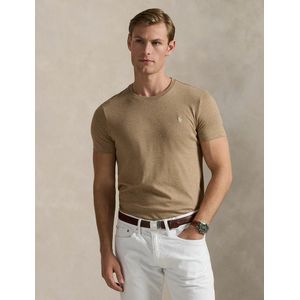 Polo Ralph Lauren - Shirt - Taupe - Slanke Pasvorm - Kwartmouw