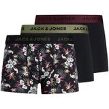 Set van 3 boxershorts in microvezel JACK & JONES. Polyester materiaal. Maten S. Zwart kleur