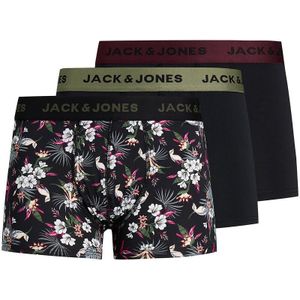 Set van 3 boxershorts in microvezel JACK & JONES. Polyester materiaal. Maten S. Zwart kleur