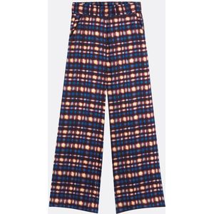 JOJO SUNCOO - Geruite Broek - Blauw - Viscose - Wijde Pijpen