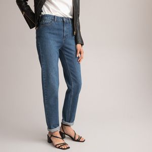 Regular, rechte jeans, in bio katoen LA REDOUTE COLLECTIONS. Denim materiaal. Maten 42 FR - 40 EU. Blauw kleur