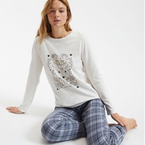 SO'HOME - Pyjama - Blauw - Katoen - Geruit Motief