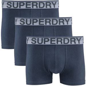 Set van 3 effen boxershorts SUPERDRY. Katoen materiaal. Maten XL. Blauw kleur