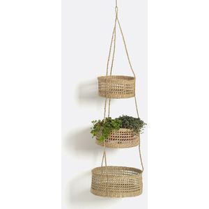 Cesta - Hangende Mandjes - Beige - Set van 3 - Materiaal Herbarium