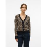VERO MODA - VMARIA - Gebreid Vest - Lichtbeige / Zwart