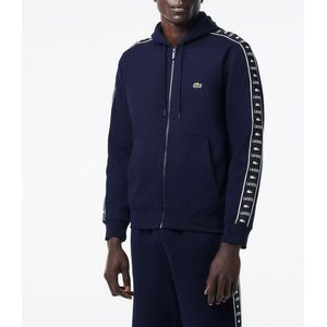 Zip-up hoodie in molton LACOSTE. Katoen materiaal. Maten XXL. Blauw kleur