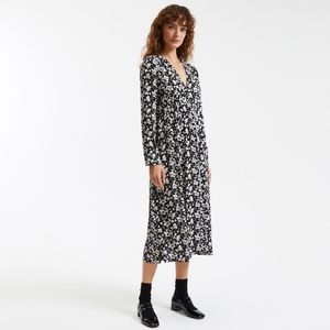 LA REDOUTE COLLECTIONS - Rechte Jurk - Zwart - Viscose - Grafische Print