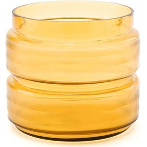 Gele doorzichtige glazen vaas, Sunira AM.PM. Glas materiaal. Maten één maat. Geel kleur
