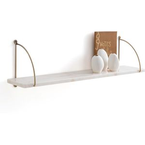 Fitia - Wandplank - Wit/Messing - Marmer en Metaal