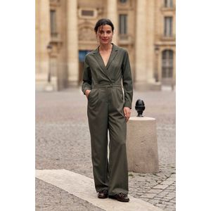 Broekjumpsuit met V-hals, LOLA LA PETITE ETOILE. Polyester materiaal. Maten 1(S). Groen kleur