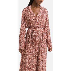 VERO MODA - Lange Jurk - Rood - Viscose - Wijd Uitlopend