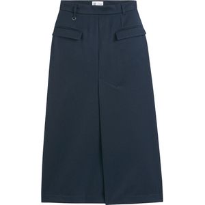 Jeremy Currat - Rechte Halflange Rok - Blauw - Wol - Made in Europe
