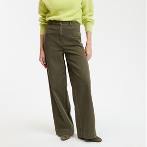 LA REDOUTE COLLECTIONS - Katoenen Twill Broek - Kakigroen - 100% Katoen