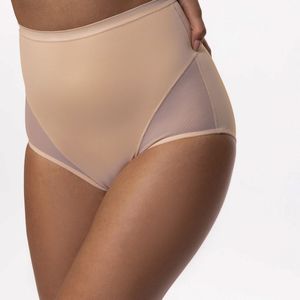 Hoge slip met shapewear effect Alina DORINA. Polyamide materiaal. Maten XXL. Beige kleur