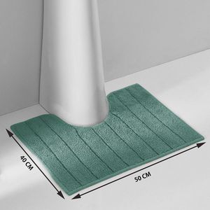 Badmatje voor rond WC/lavabo 1300g/m2, Zavara LA REDOUTE INTERIEURS.  materiaal. Maten 40 x 50 cm. Groen kleur