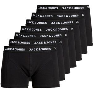Set van 7 effen boxershorts JACK & JONES. Katoen materiaal. Maten XL. Zwart kleur