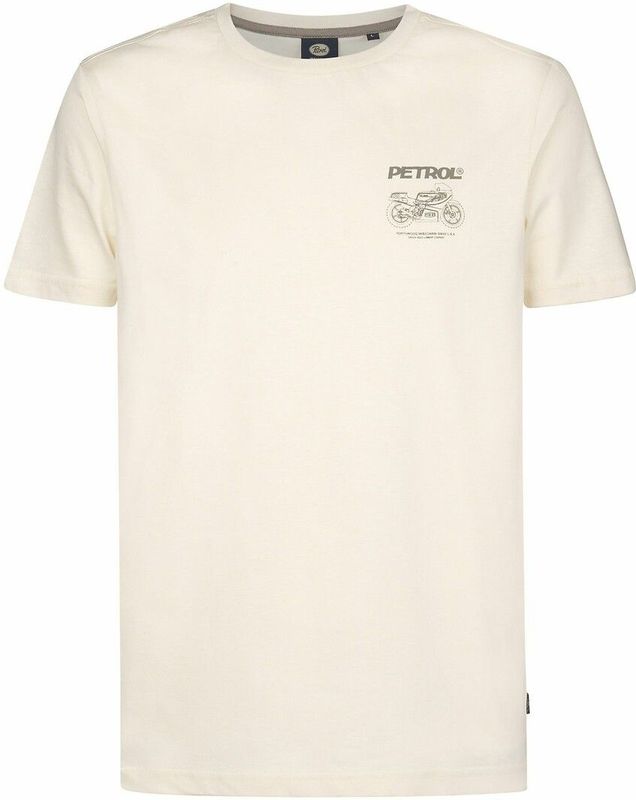 PETROL INDUSTRIES - T-shirt - Wit - Katoen - Korte Mouwen