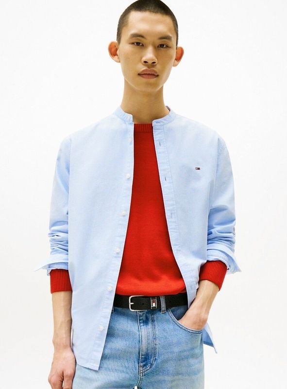 Tommy Jeans - ESSENTL - Overhemd - Lichtblauw - Lange Mouw