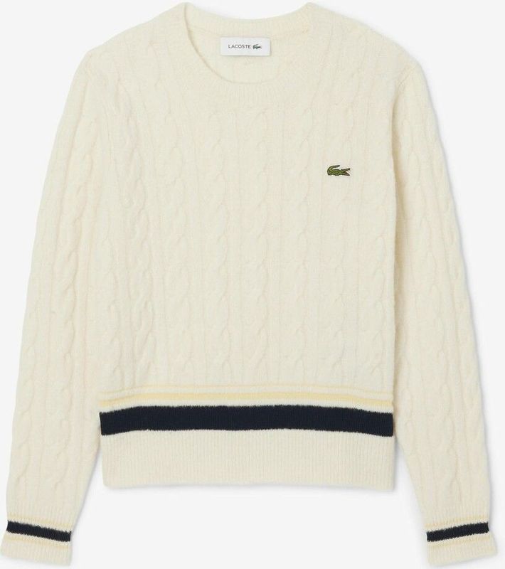 Lacoste, Dames, Truien, Beige, Maat: XS Wol,