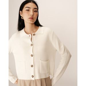 PAM GRACE & MILA - Vest - Ecru - Fijn Gebreid - Milano Breisel