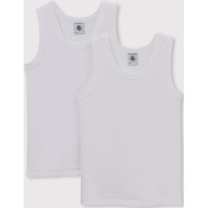 Set van 2 T-shirts PETIT BATEAU. Katoen materiaal. Maten 4 jaar - 102 cm. Wit kleur